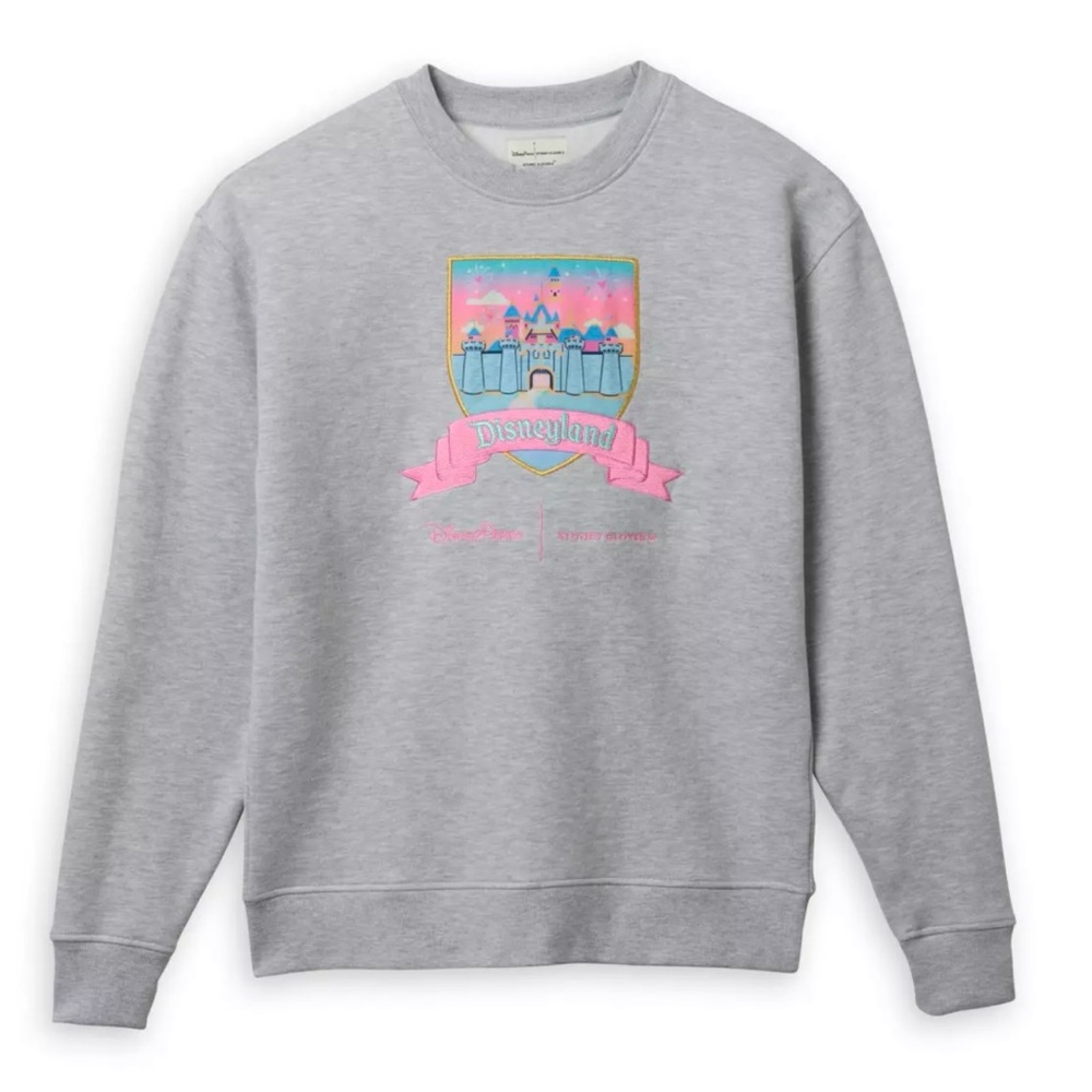 Disneyland Crest Pullover Sweatshirt Stoney Clover Lane Gray Disney Women